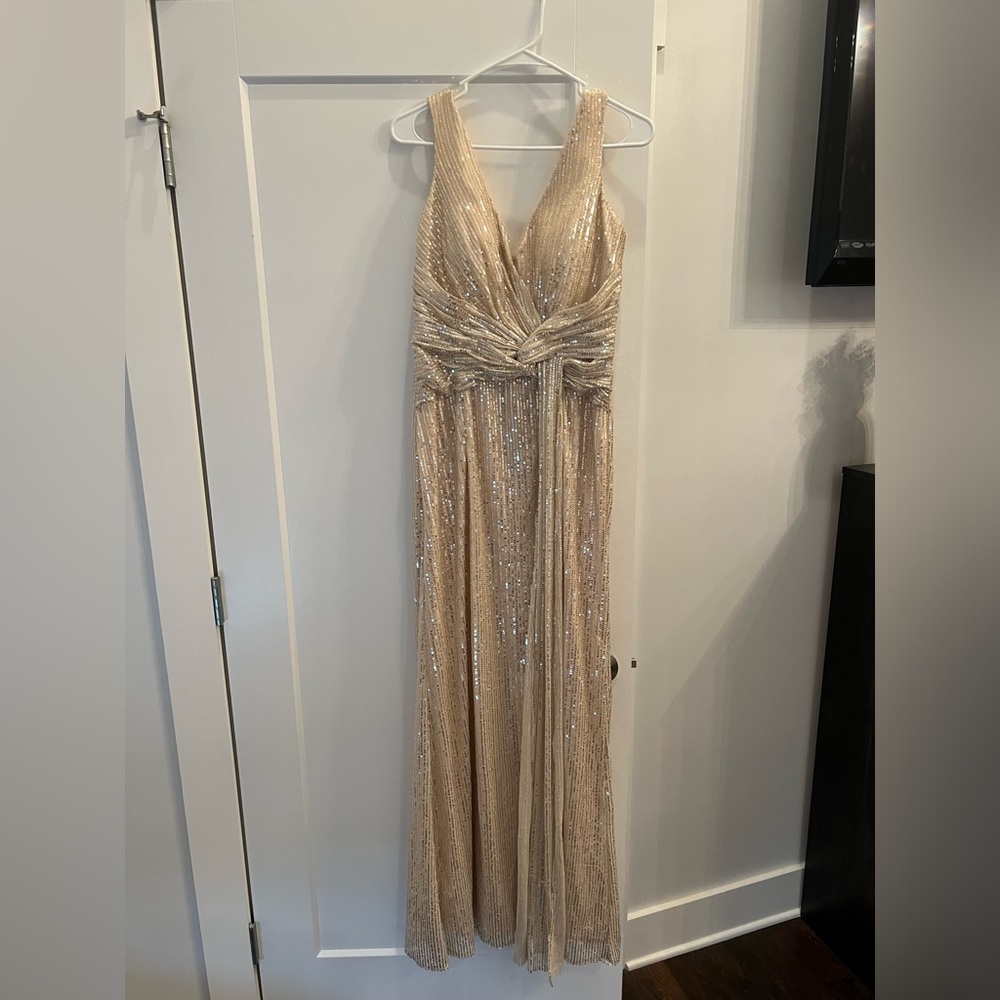 Floor length sequined gown